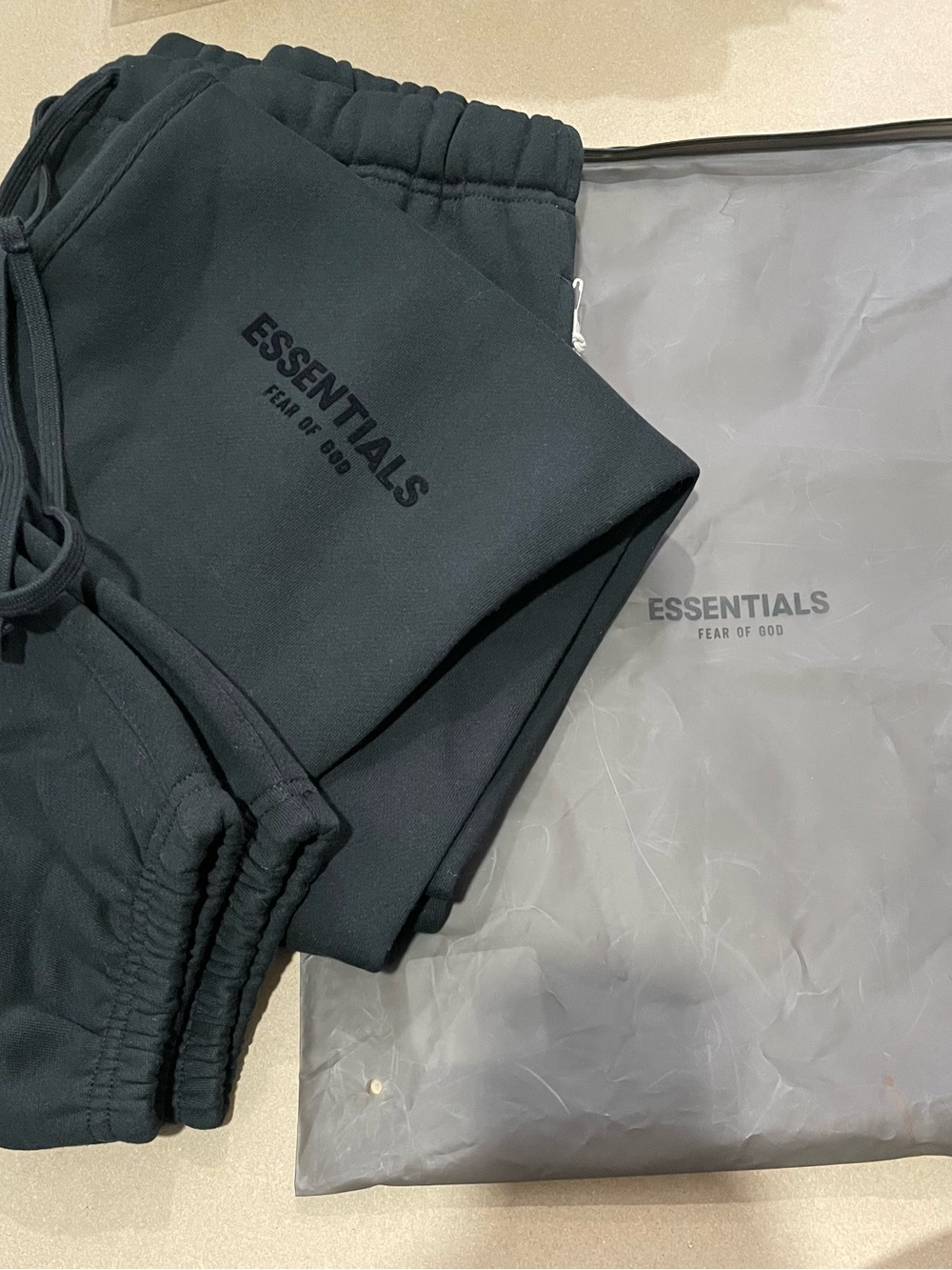 Essentials Black Jogger Sweatpants with Logo